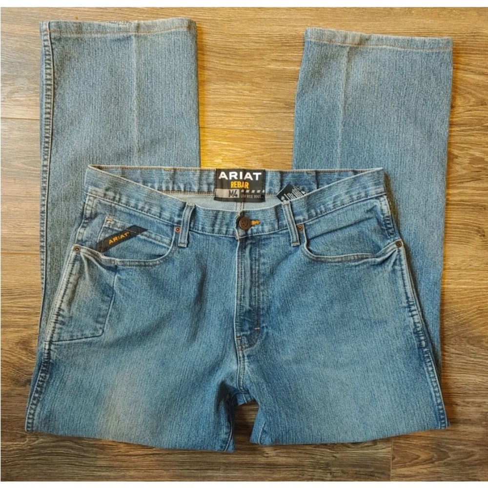 Ariat Rebar M4 Low Rise DuraStretch Edge Boot Cut Jean 34x32 Ariat Denim Jeans